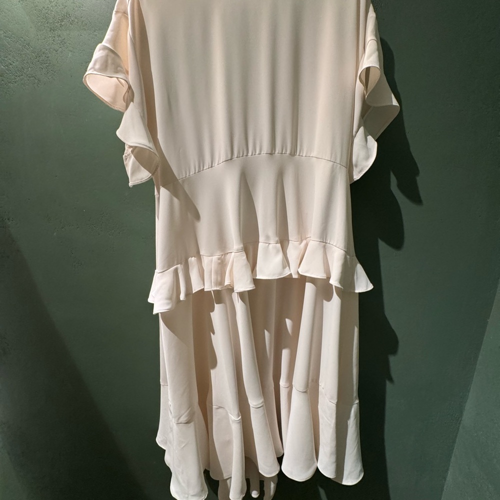 Zimmermann Cream Asymmetrical Ruffled Sundress